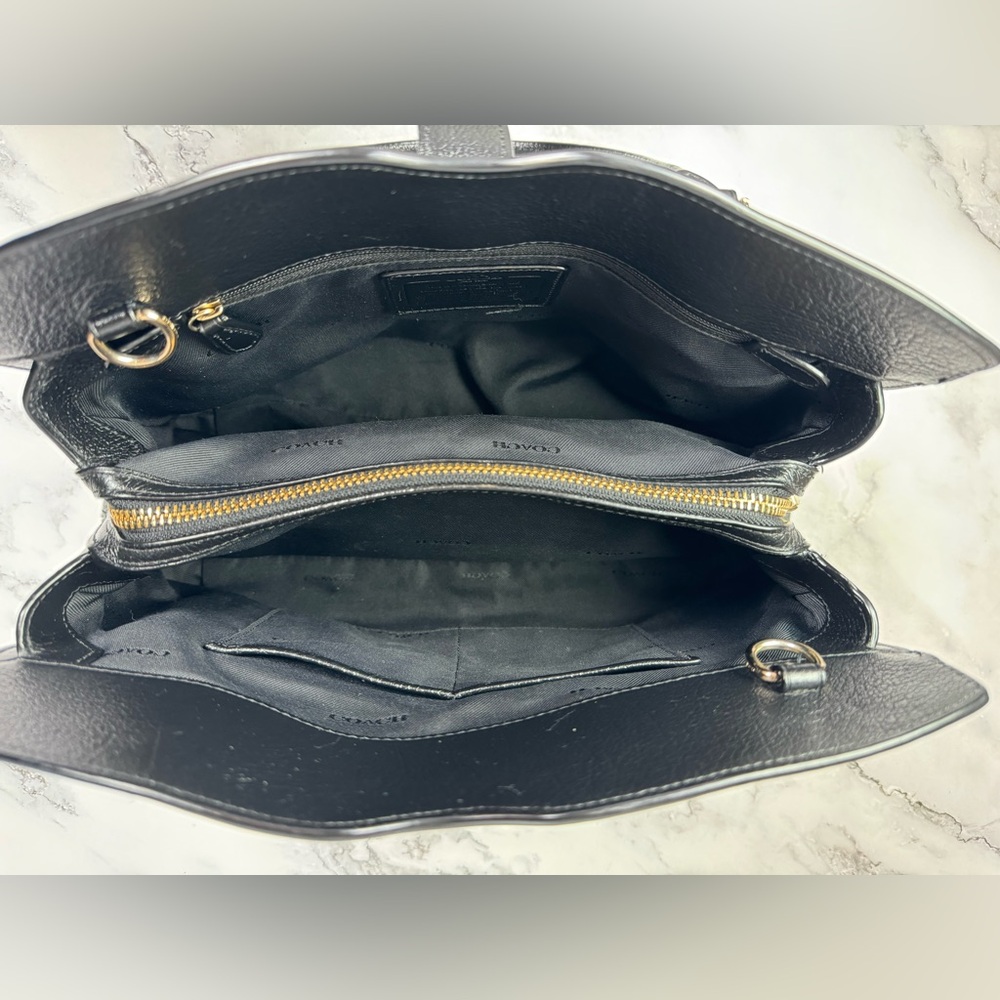 COACH MERCER SATCHEL BLACK LEATHER BAG - Picture 5 of 9